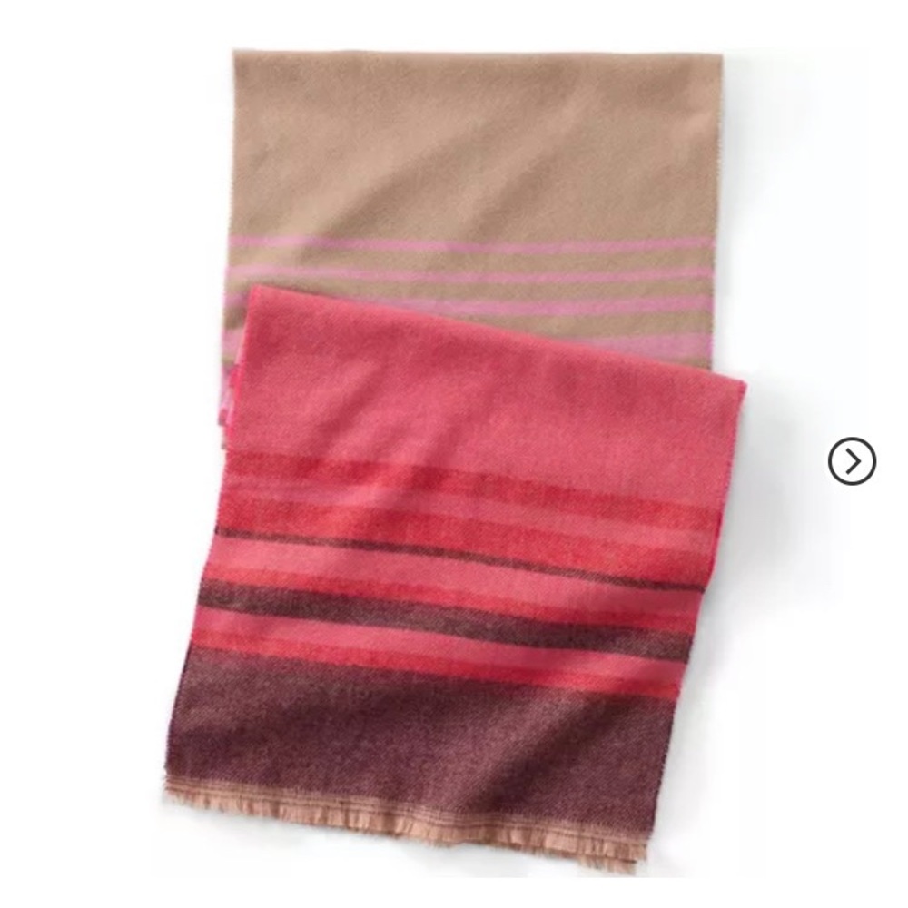 NWT Lands End Cashtouch Stripe Scarf